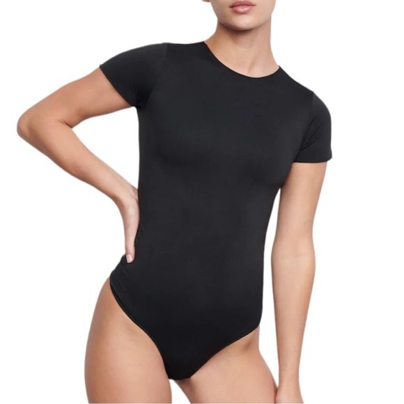 SKIMS Tops - SKIMS Essential T-Shirt Bodysuit Black S/M NWOT